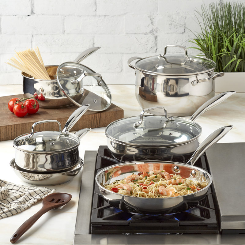 Dansk Sprogbrug & Dansk udtale セット Denmark 10 - Piece Stainless Steel Cookware Set & Reviews | Wayfair